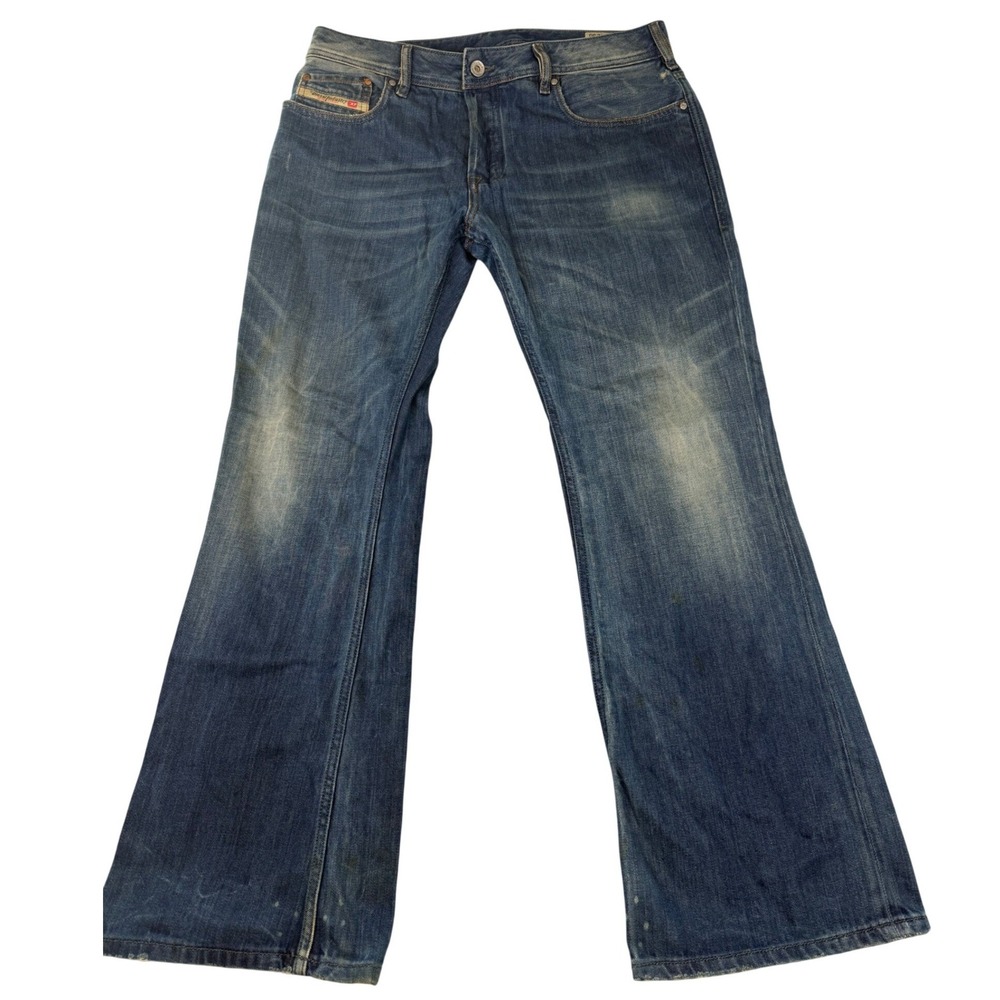 DIESEL Zathan VTG Italy Bootcut Jeans Distressed Medium Wash Mens 33x30